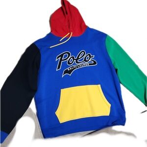 Ralph Lauren Men's Colorblock Hoodie - Red, Blue, Green, Yellow